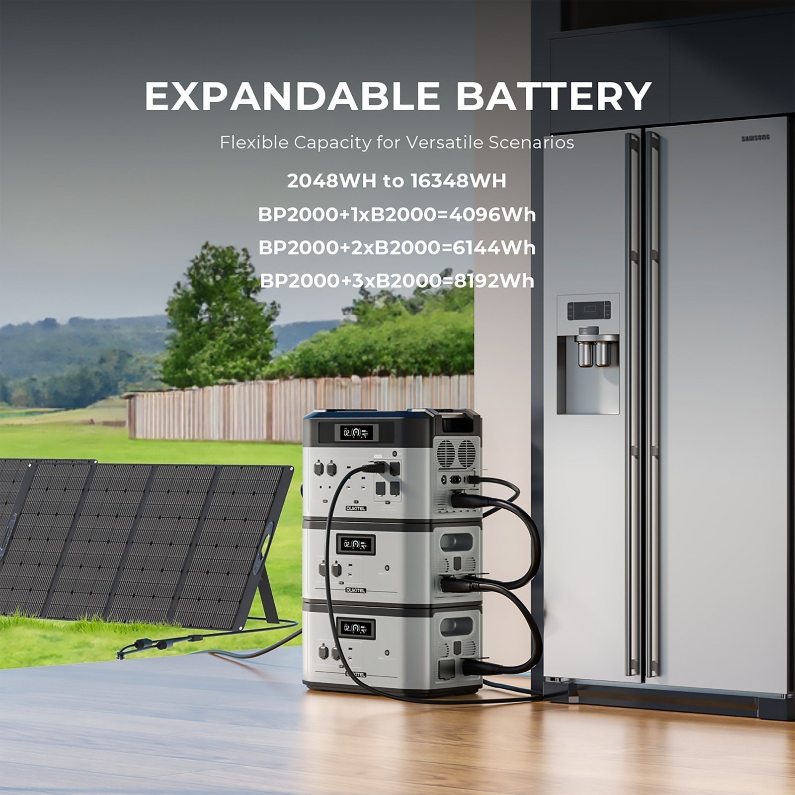 Alternative view of OUKITEL BP2000+400W Solar Generator