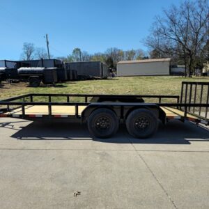 Alternative view of 6’4″ x 16 Utility Trailer Double Axle Dovetail With Gate Powder Coated (2) 3500lb Axles