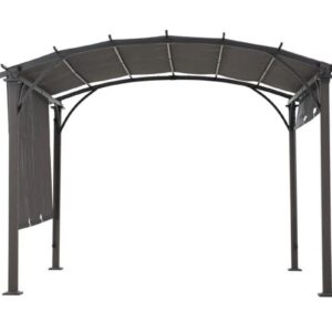 Alternative view of Pergola, Outdoor Steel Arched Pergola with Adjustable Canopy