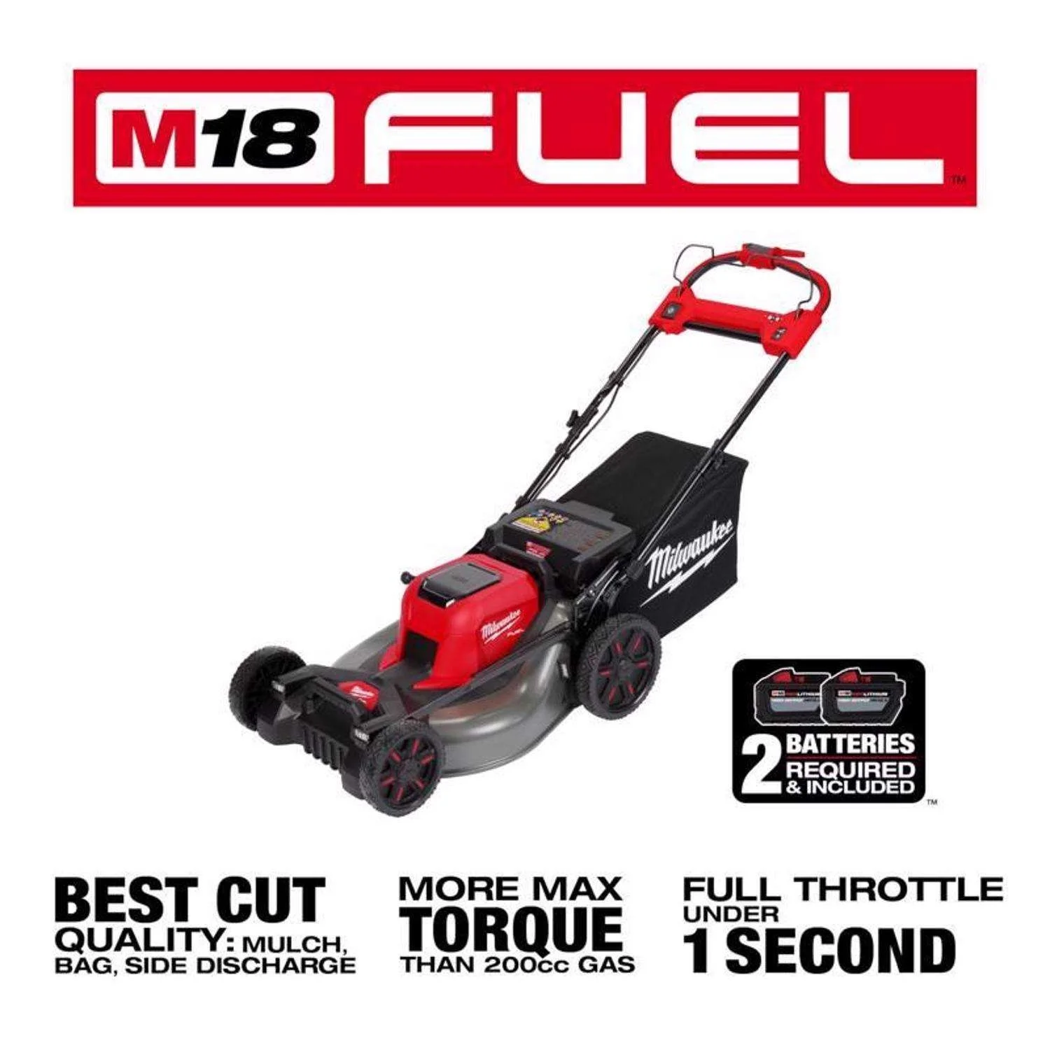 Alternative view of Milwaukee 2823-22HD M18 FUEL Self-Propelled Dual Battery Mower Kits.