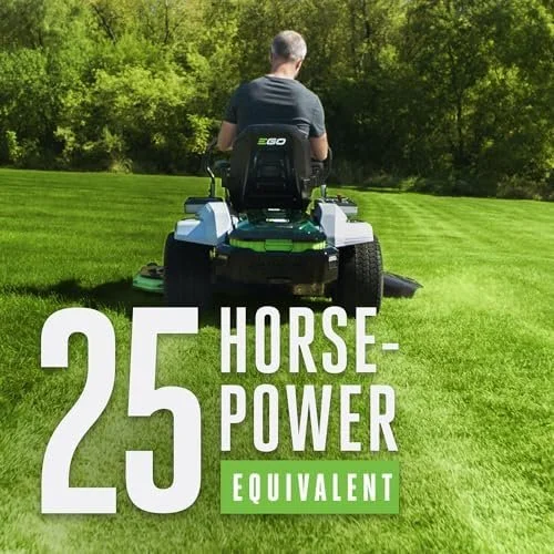 Alternative view of EGO Power+ Electric Riding Lawn Mower, 52″ Deck with Zero Turn Radius, Includes (6) 56V 12.0Ah Batteries and Chargers – ZT5207L