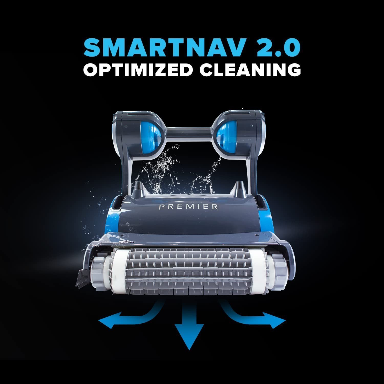 Alternative view of Dolphin Premier Robotic Pool Cleaner (2024 Model) with Multimedia, Oversized Leaf Bag, Standard & Ultrafine Filters, Weekly Timer, Waterline Cleaning & More — for In-ground Swimming Pools up to 50ft