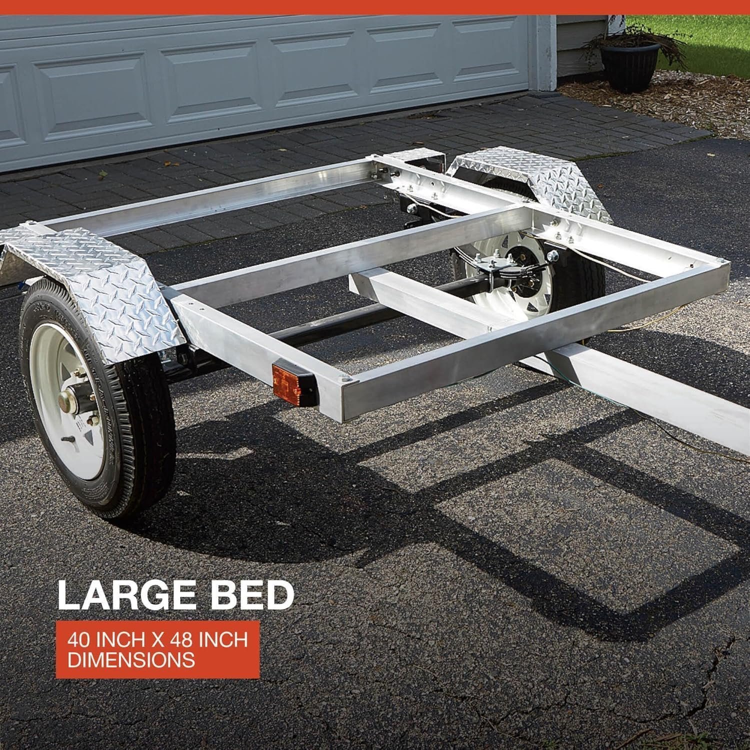 Alternative view of Ultra-Tow 40in. x 48in. Aluminum Utility Trailer Kit – 1060-Lb. Load Capacity