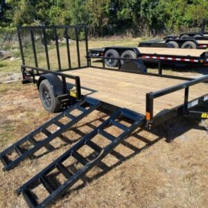 Alternative view of Big Tex 35SA-14BKRSX Single Axle ATV Trailer 83″x14′ Black