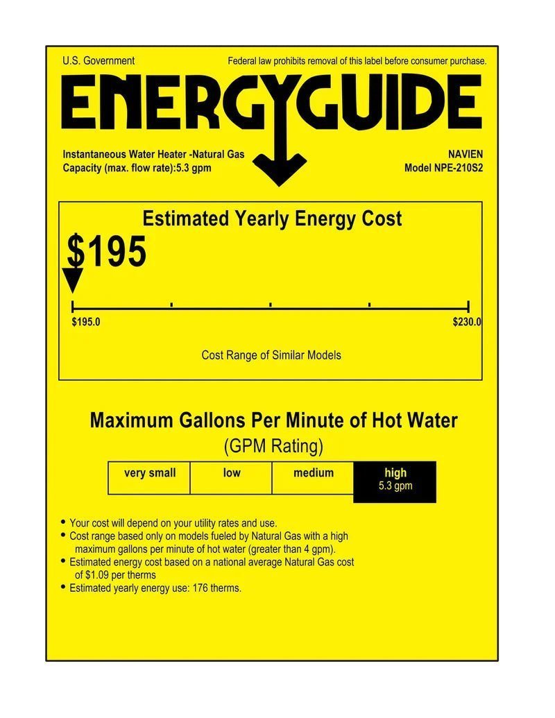 Navien NPE-210S2 High efficiency Condensing Tankless Water Heater - Image 2