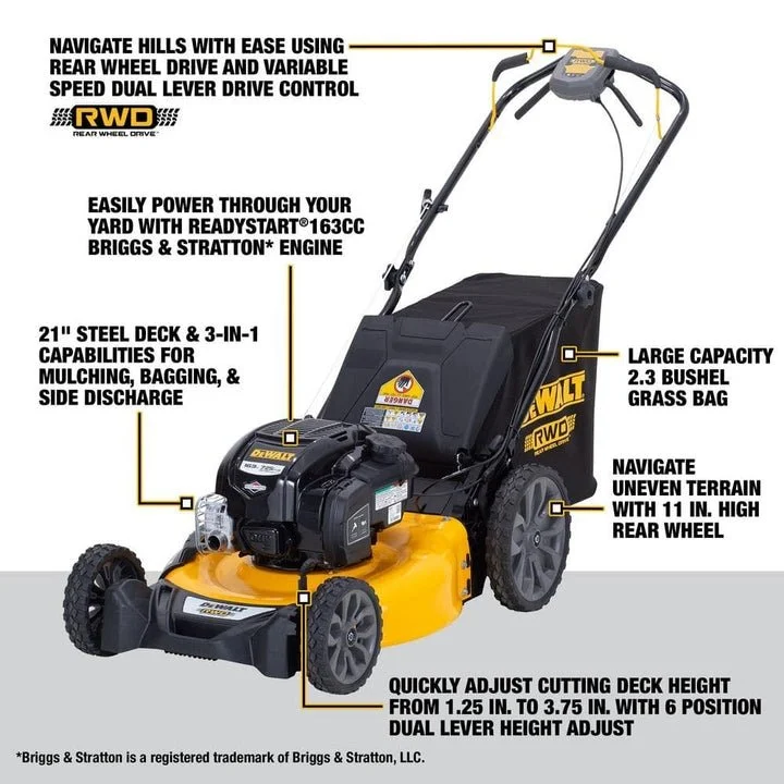 Alternative view of DEWALT 21″ 163cc Self-Propelled Lawn Mowers