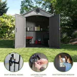 Alternative view of Lifetime Outdoor Storage Shed, 8 x 10 Foot, Grays