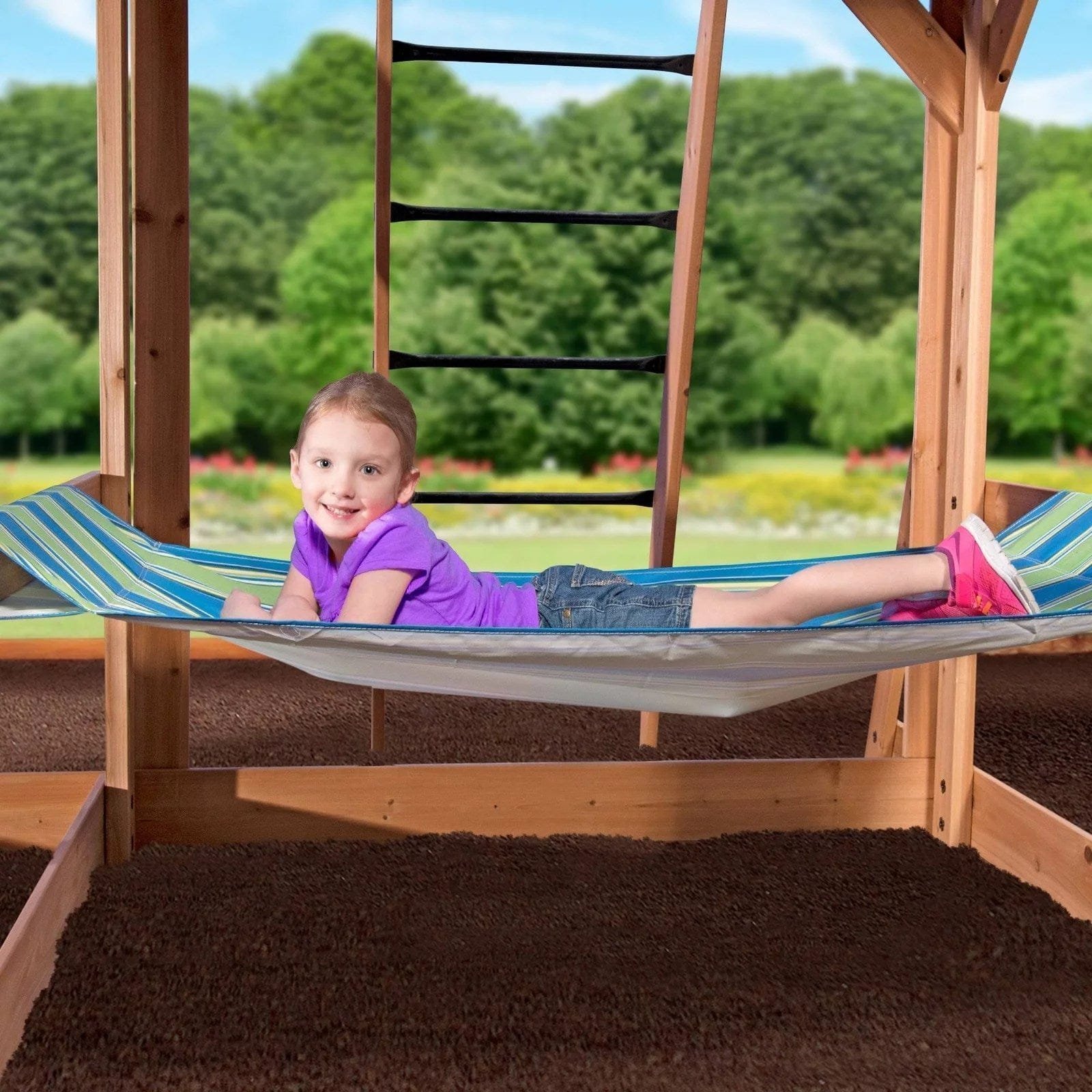 Alternative view of Backyard Discovery Caribbean Cedar Swing Set