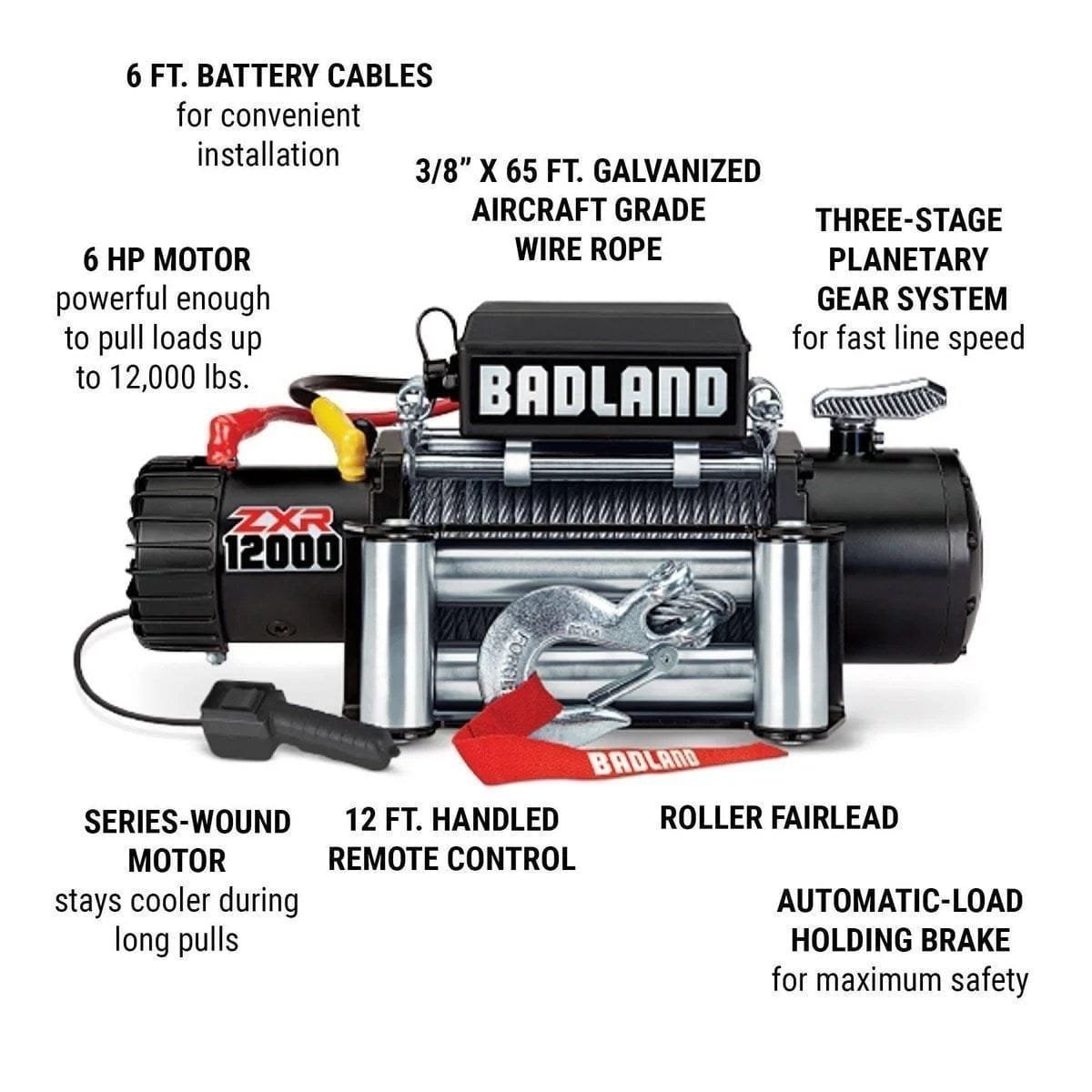 Alternative view of Badland Zxr 12,000 lb. Winch with Wire Rope