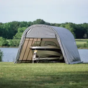 Alternative view of ShelterCoat Custom Round Wind and Snow Rated Shelter, 12 ft. x 20 ft. x 8 ft. Standard PE 9 oz. Grays