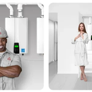 Alternative view of NPE-240A2 – Condensing Tankless Water Heater – 199,000 BTU